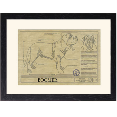 Product image for Personalized Framed Dog Breed Architectural Renderings - Neapolitan Mastiff