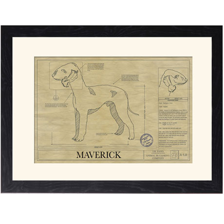 Product image for Personalized Framed Dog Breed Architectural Renderings -Bedlington Terrier