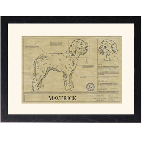 Personalized Framed Dog Breed Architectural Renderings -Lagotto Romangnolo