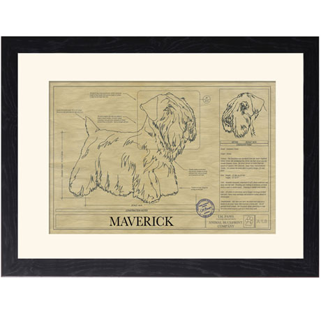 Personalized Framed Dog Breed Architectural Renderings -Sealyham Terrier