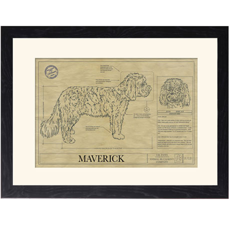Product image for Personalized Framed Dog Breed Architectural Renderings -Shih-Poo