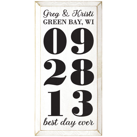 Personalized "Best Day Ever" Wood Wall Art - Vertical