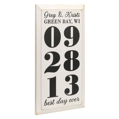 Personalized "Best Day Ever" Wood Wall Art - Vertical