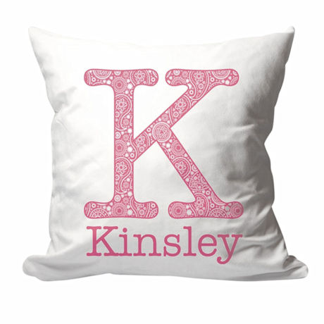 Personalized Large Paisley Initial And Name Pillow