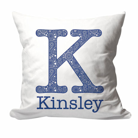 Personalized Large Paisley Initial And Name Pillow