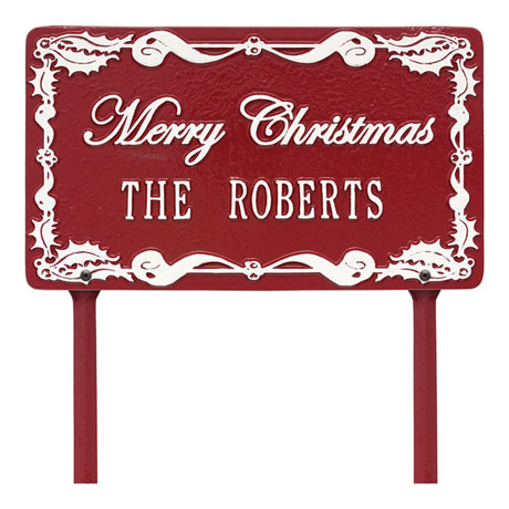 Personalized 'Merry Christmas' Lawn Plaque