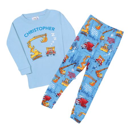 Product image for Personalized 'Goodnight, Goodnight, Construction Site' Children's Pajamas