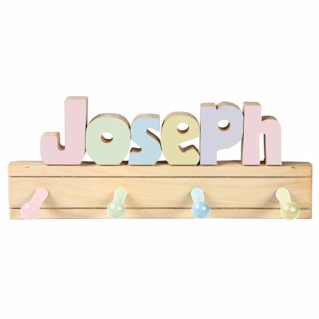 Product image for Personalized Children's Wooden Coat Rack - 1-6 Letters