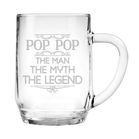 Personalized "Man, Myth, Legend" Large Glass Mug