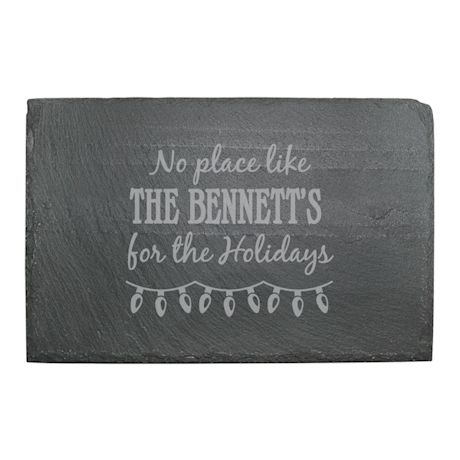 Personalized Home for the Holidays Slate Cheese Board
