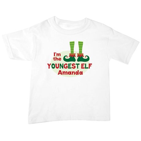 Product image for Personalized 'Youngest Elf' Shirt