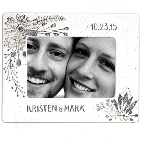 Product image for Handmade Ceramic Floral Couple Photo Frame - 8x10