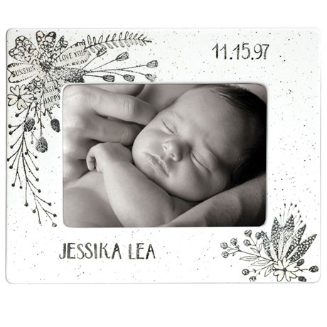 Product image for Handmade Ceramic Floral Baby Photo Frame - 8x10
