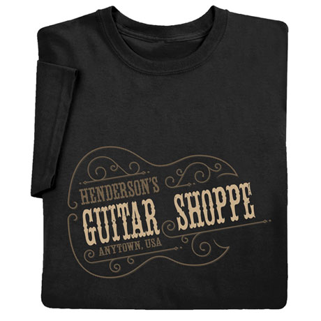 Personalized 'Your Name' Vintage Guitar Shoppe T-shirt