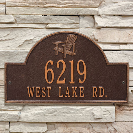 Product image for Personalized Adirondack Arch Address Plaque