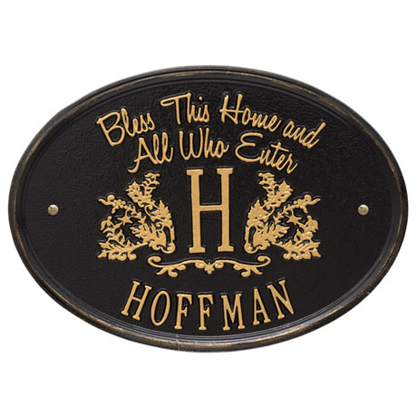 Personalized "Bless This Home" Wall Plaque