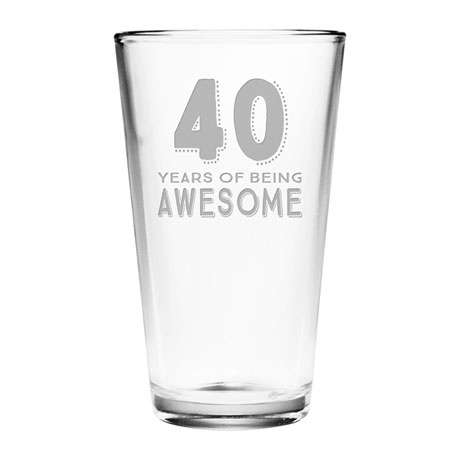 Personalized 'Years of Being Awesome' Birthday Pint Glass