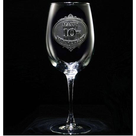 Personalized Anniversary Wine Glass