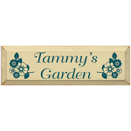 Personalized Floral Garden Sign with Stake