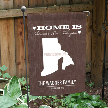 Personalized Home State Garden Flag with Flag Pole