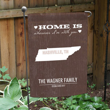 Personalized Home State Garden Flag with Flag Pole