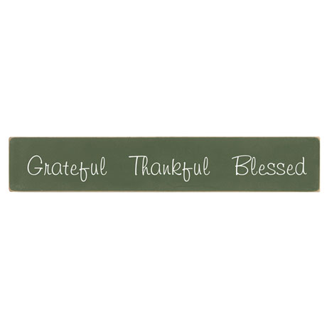 Grateful Thankful Blessed Wood Plaque