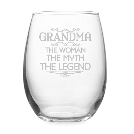 "Grandma: The Woman, The Myth, The Legend" Stemless Wine Glass