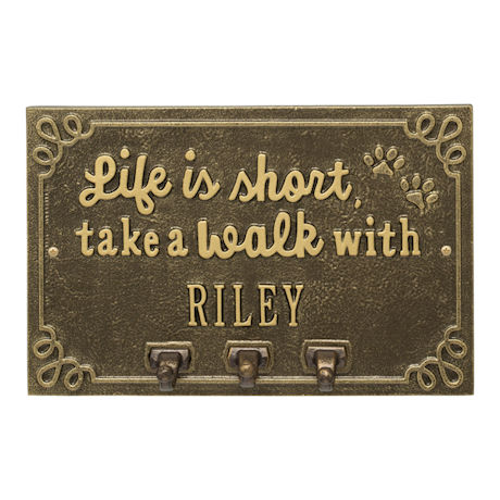 Personalized "Life is Short, Take a Walk" Leash Hook