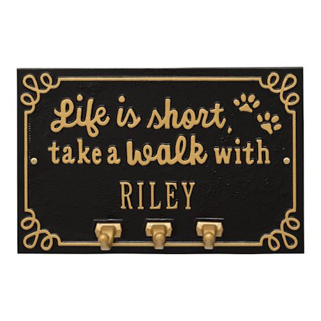 Personalized "Life is Short, Take a Walk" Leash Hook