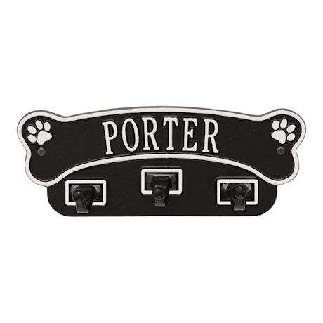 Product image for Personalized Dog Bone 3-Leash Hook Plaque