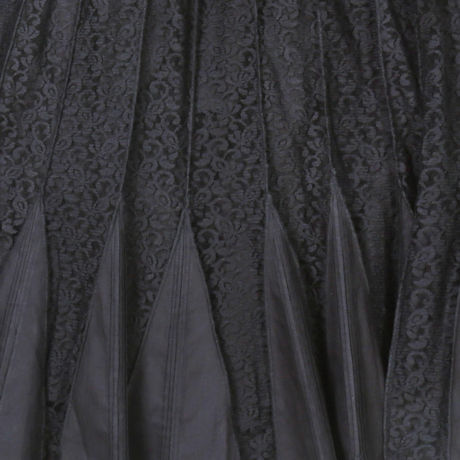 Women's Black Lace Gored Skirt - Fully Lined