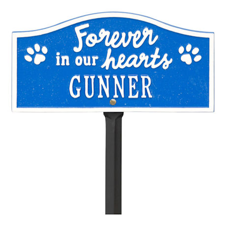Personalized "Forever in Our Hearts" Pet Memorial Yard Plaque