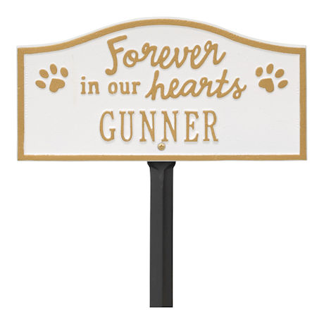 Personalized "Forever in Our Hearts" Pet Memorial Yard Plaque