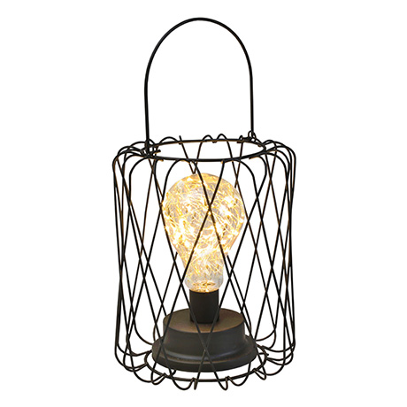 Product image for Circleware Round Basket Lantern with LED Bulb