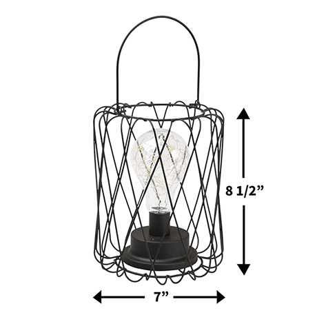 Product image for Circleware Round Basket Lantern with LED Bulb