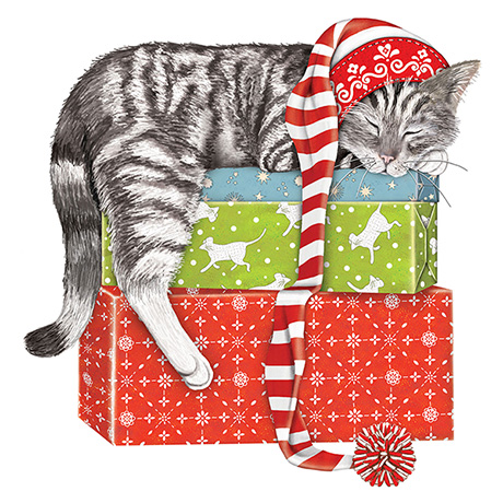Product image for Sleeping Kitty Christmas Cards - Set of 10