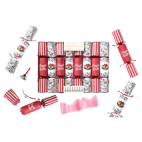 Product image for Hand Bell Christmas Crackers - Set of 8