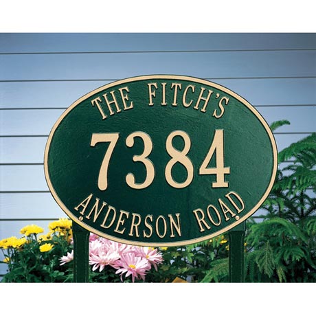 Personalized Address Plaque - Hawthorne/Lawn