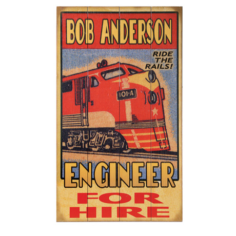 Personalized Train Engineer Sign