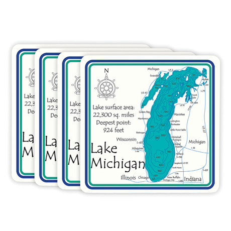 Product image for Personalized Lake Art Coasters - Set Of 4