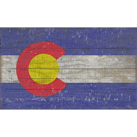 Product image for Wooden State Flag Sign Printed on Slatted Wood - All 50 States