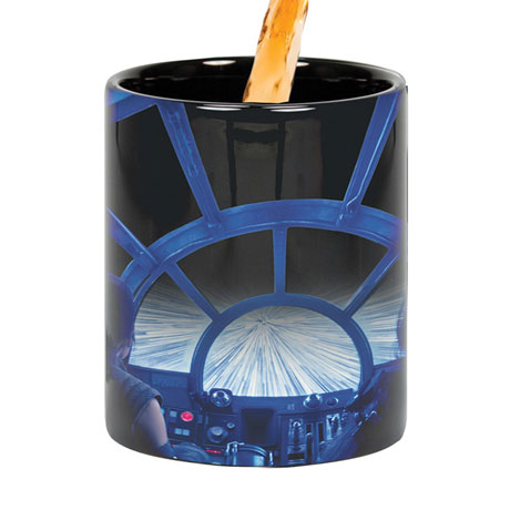 Product image for Exclusive Star Wars Rey & Chewie Millennium Falcon Cockpit Hyperspace Heat Changing Coffee Mug