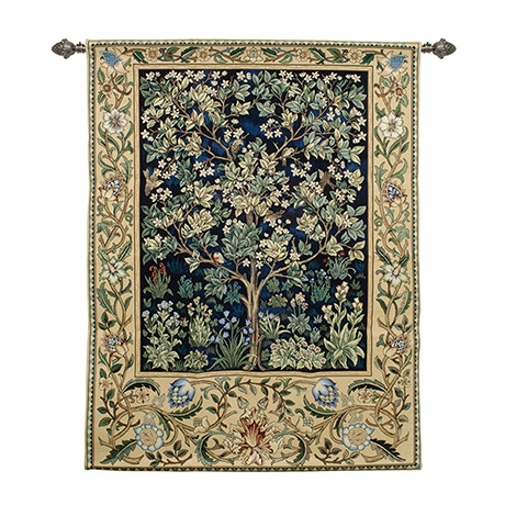 William Morris Tree of Life Wall Hanging Tapestry Blue 55” x 41”
