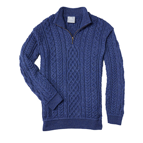 Men’s Aran Half Zip Sweater