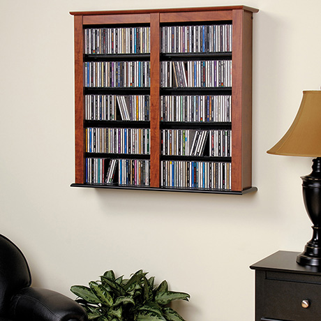 Product image for Double Wall Mounted Storage For CDs & DVDs