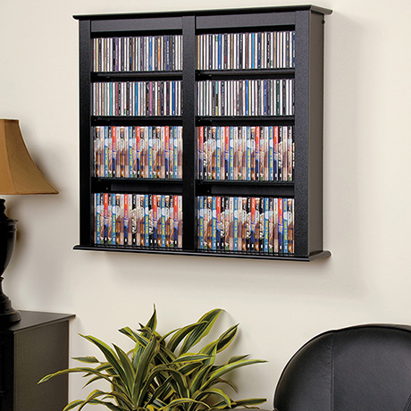 Product image for Double Wall Mounted Storage For CDs & DVDs