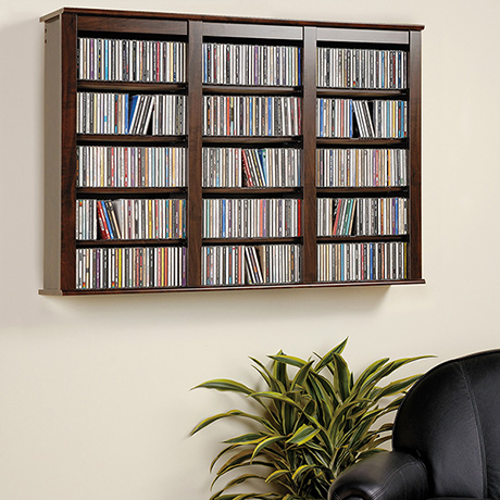 Product image for Triple Wall Mounted Storage - CDs & DVDs