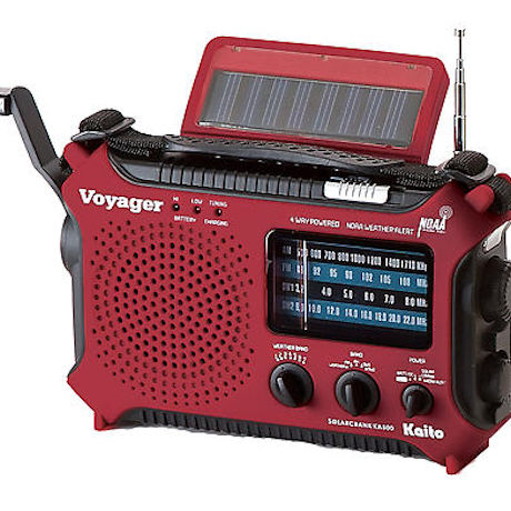 Solar-Powered Emergency Radio: Red