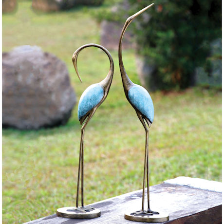 Garden Cranes Sculptures - Metal Yard Art