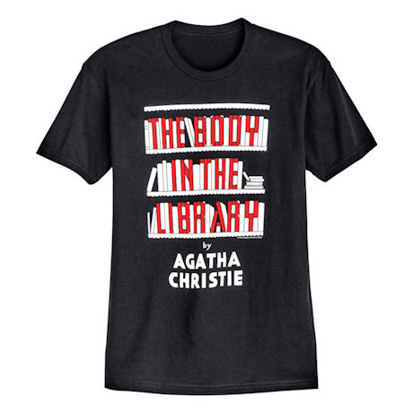 Product image for Agatha Christie T-shirt: Body in the Library